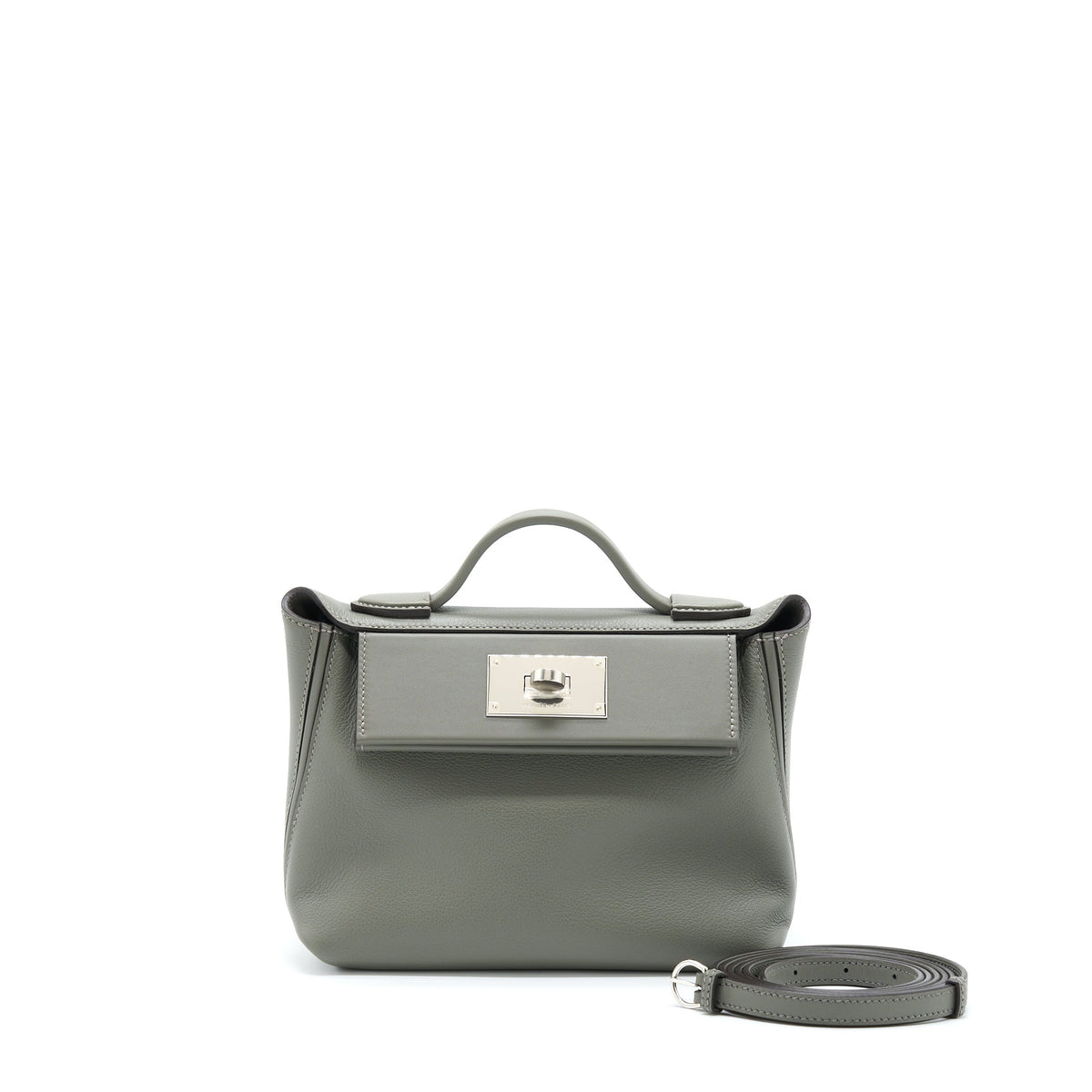 HERMES MINI 24/24 2424 - 21 EVERCOLOR / SWIFT GRIS MEYER SHW