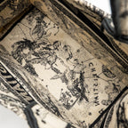 Dior medium book tote toile de jouy embroidery canvas White / Black