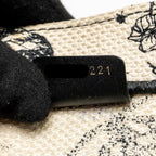 Dior medium book tote toile de jouy embroidery canvas White / Black