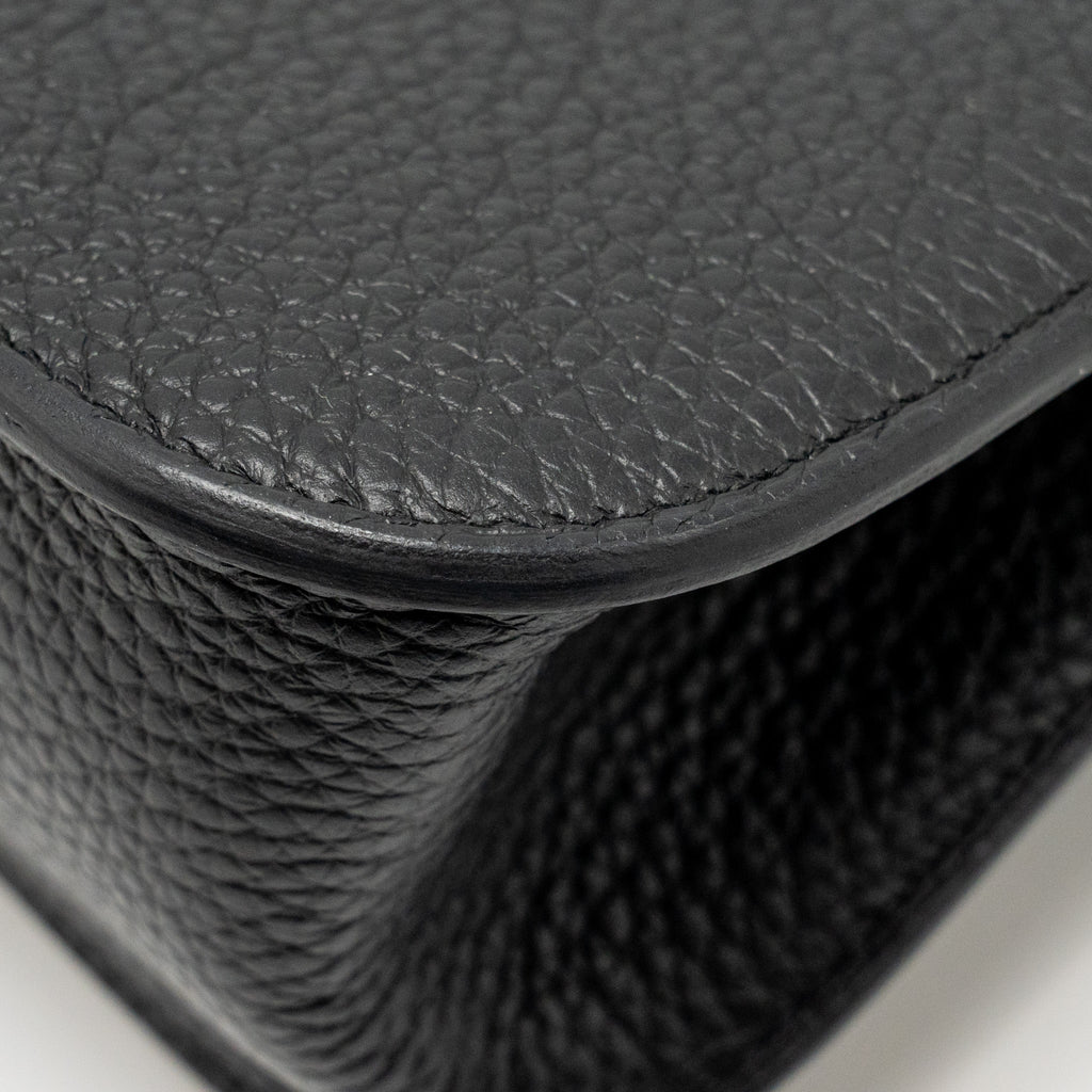 Hermes Halzan 25 Clemence Black GHW