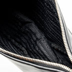 PRADA TRIANGLE SHOULDER BAG LEATHER BLACK SHW