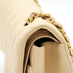 CHANEL JUMBO CLASSIC DOUBLE FLAP BAG LAMBSKIN BEIGE LGHW