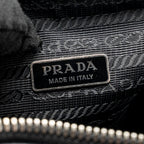 PRADA TRIANGLE SHOULDER BAG LEATHER BLACK SHW