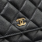 CHANEL CLASSIC WALLET ON CHAIN CAVIAR BLACK GHW (MICROCHIP)