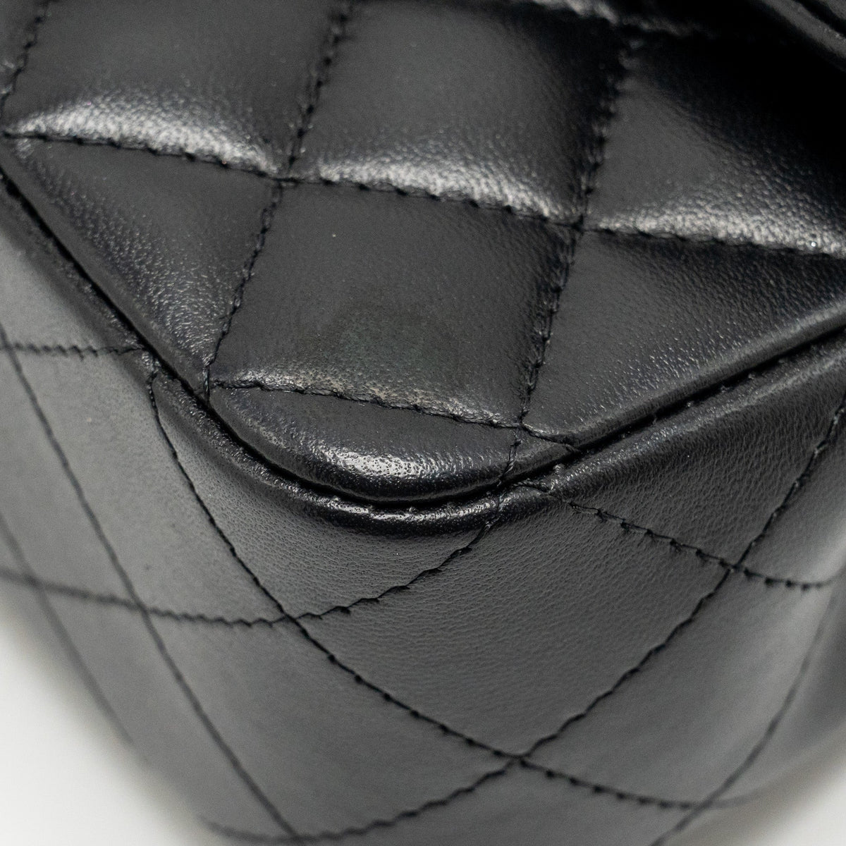CHANEL TOP HANDLE MINI RECTANGULAR FLAP BAG LAMBSKIN SO BLACK