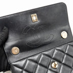 CHANEL TOP HANDLE TRENDY CC FLAP BAG LAMBSKIN BLACK LGHW
