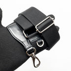 PRADA TRIANGLE SHOULDER BAG LEATHER BLACK SHW