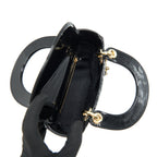 DIOR MINI LADY DIOR PATENT LEATHER BLACK GHW