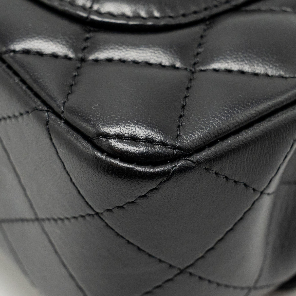 CHANEL TOP HANDLE MINI RECTANGULAR FLAP BAG LAMBSKIN SO BLACK