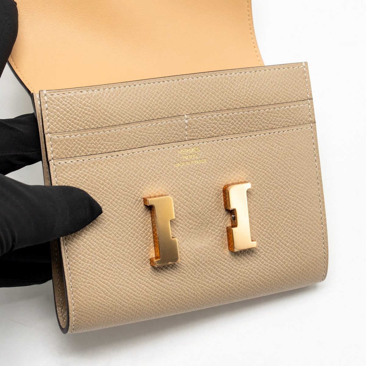 Hermes Constance Compact Wallet Epsom Trench / Naturel Sable RGHW