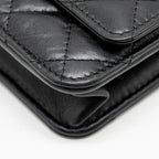 CHANEL 2.55 REISSUE WALLET ON CHAIN LAMBSKIN BLACK GHW (MICROCHIP)