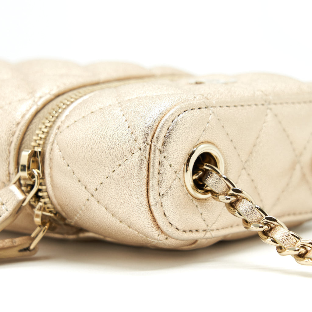 CHANEL CLASSIC VANITY PHONE HOLDER WITH CHAIN LAMBSKIN GOLD GHW