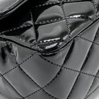 Chanel Mini Rectangular flap bag patent leather black GHW