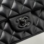 CHANEL TOP HANDLE MINI RECTANGULAR FLAP BAG LAMBSKIN SO BLACK