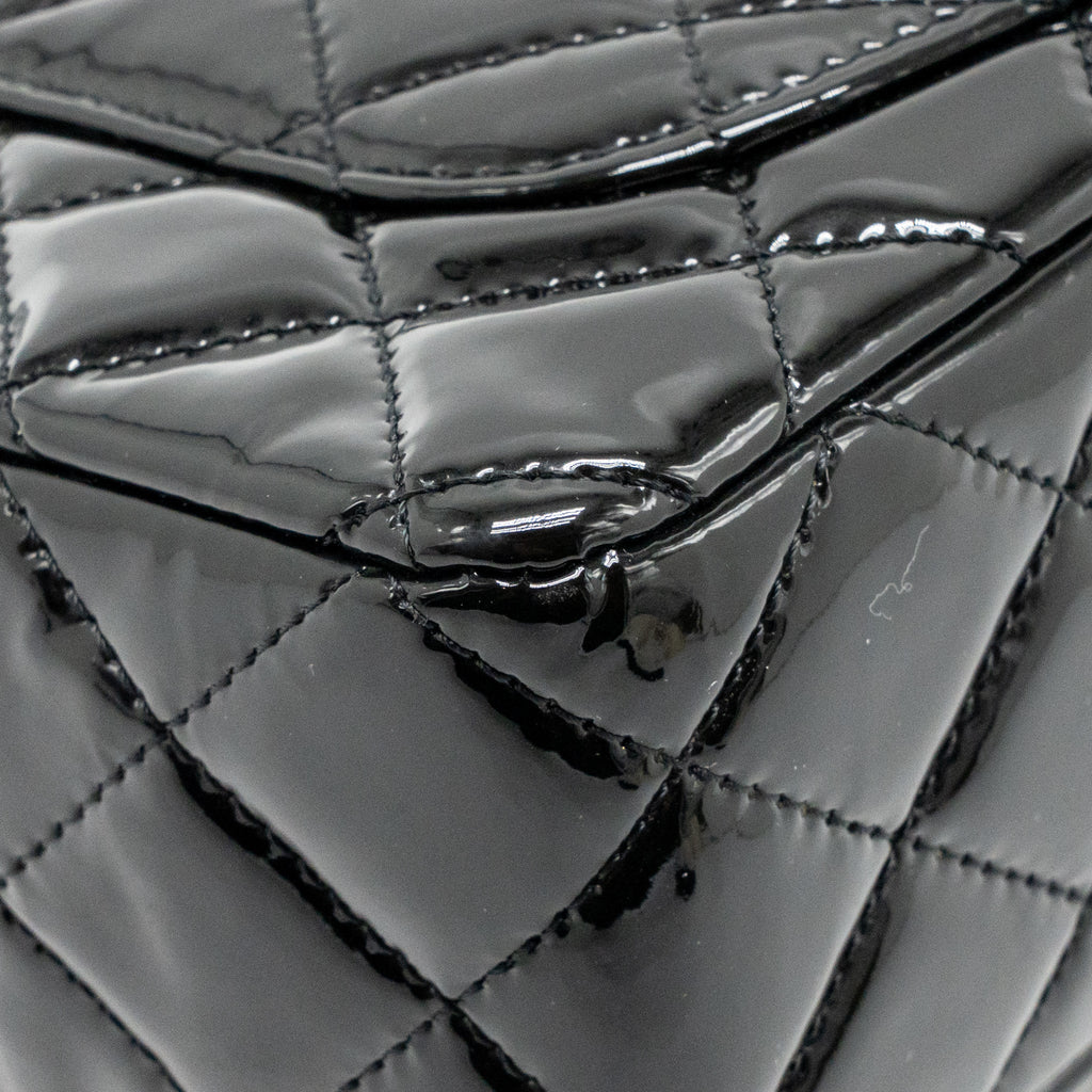 Chanel Mini Rectangular flap bag patent leather black GHW