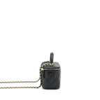 CHANEL TOP HANDLE LONG VANITY WITH CHAIN LAMBSKIN BLACK LGHW
