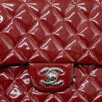 CHANEL MEDIUM CLASSIC DOUBLE FLAP BAG PATENT RED SHW