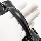 CHANEL TOP HANDLE MINI RECTANGULAR FLAP BAG LAMBSKIN SO BLACK