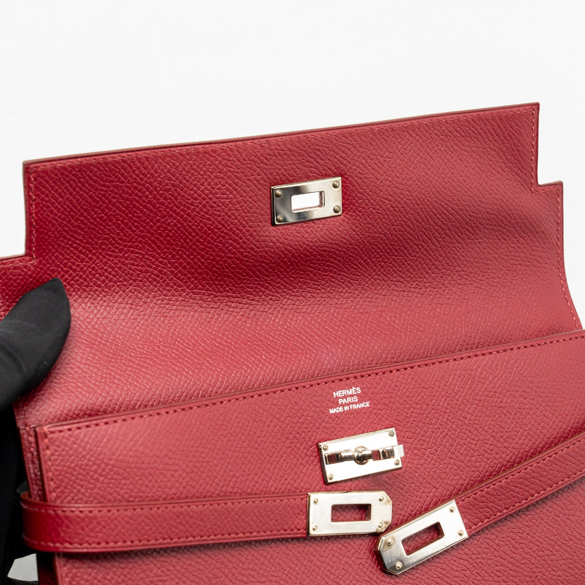 Hermes Kelly Long Wallet Epsom Rubis SHW
