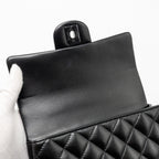 CHANEL TOP HANDLE MINI RECTANGULAR FLAP BAG LAMBSKIN SO BLACK