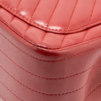 Chanel Mini Square Flap Bag Chevron Lambskin Dark Red GHW