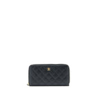 CHANEL ZIPPY LONG WALLET CAVIAR BLACK GHW
