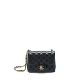 CHANEL MINI SQUARE FLAP BAG LAMBSKIN BLACK LGHW (MICROCHIP)