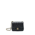 CHANEL MINI SQUARE FLAP BAG LAMBSKIN BLACK LGHW (MICROCHIP)