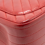 Chanel Mini Square Flap Bag Chevron Lambskin Dark Red GHW
