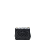 CHANEL MINI SQUARE FLAP BAG LAMBSKIN BLACK LGHW (MICROCHIP)