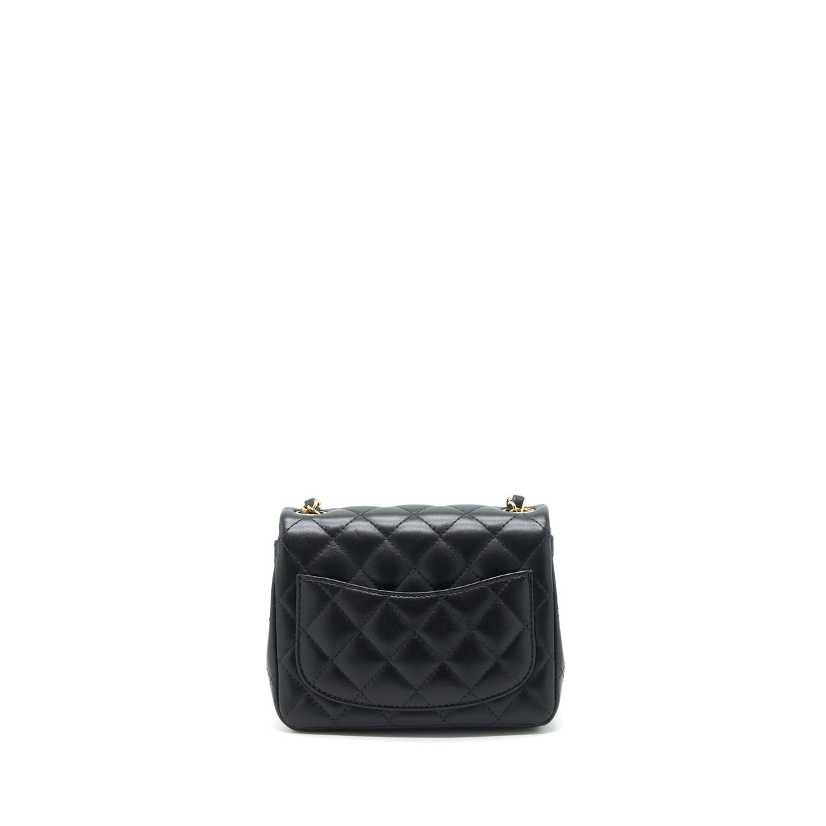 CHANEL MINI SQUARE FLAP BAG LAMBSKIN BLACK LGHW (MICROCHIP)