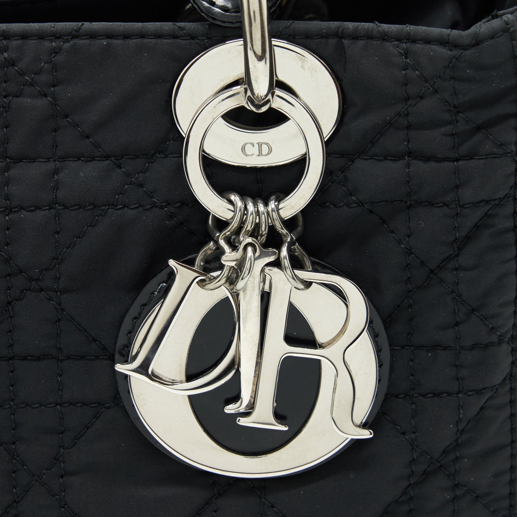 DIOR VINTAGE MEDIUM LADY DIOR NYLON/FABRIC BLACK SHW