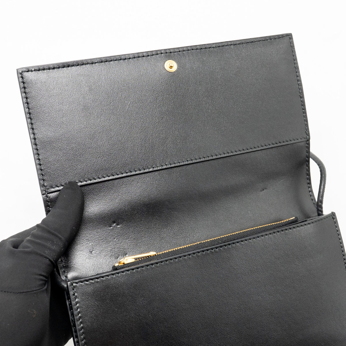 Bottega Veneta Cassette Wallet on Strap Intrecciato Leather Black GHW