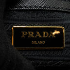 PRADA DOUBLE ZIP TOTE BAG SAFFIANO CALFSKIN BLACK GHW
