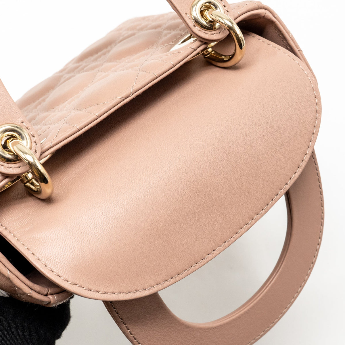 DIOR MINI LADY DIOR LAMBSKIN BLUSH LGHW