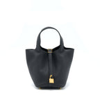 HERMES PICOTIN 18 LOCK BAG CLEMENCE BLACK GHW