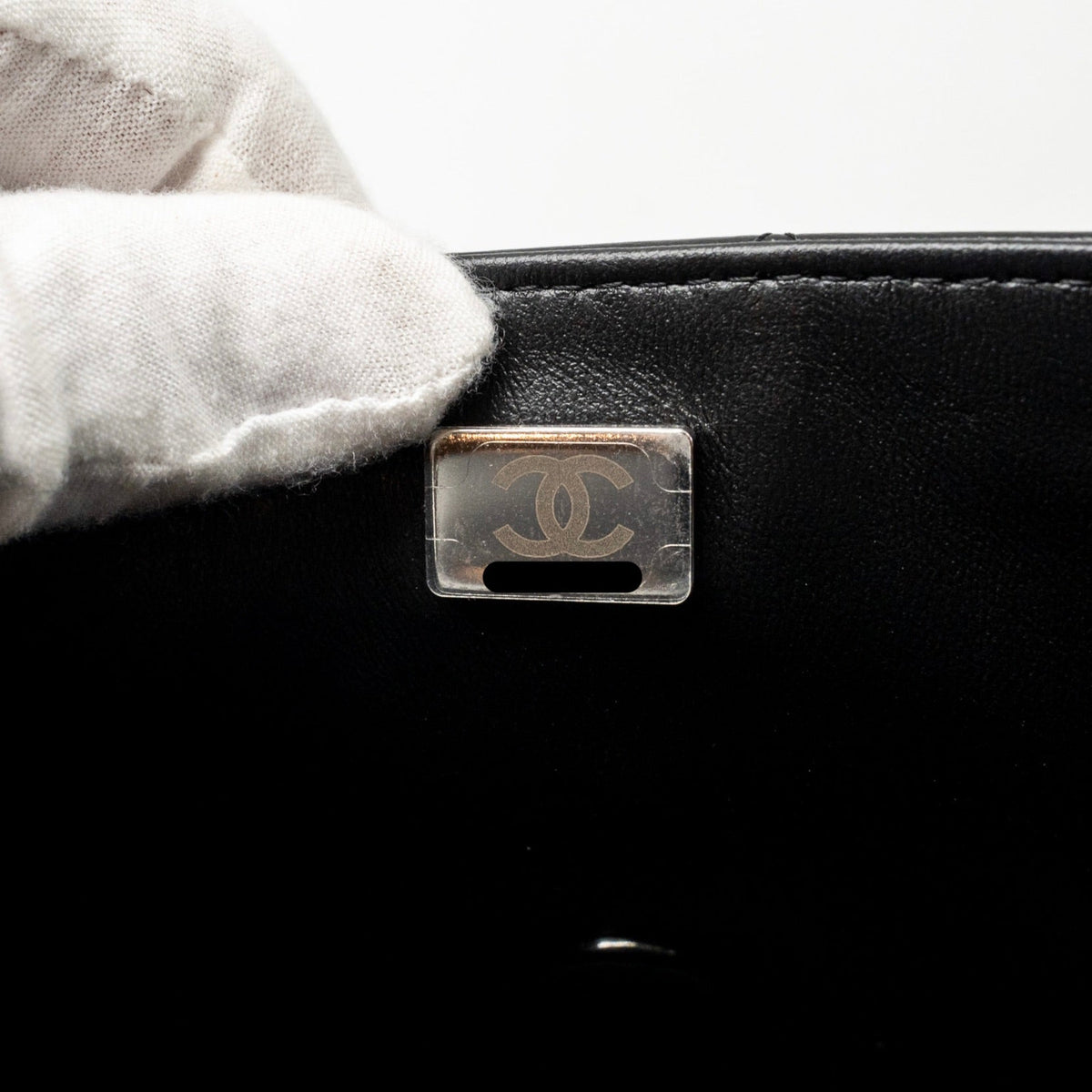 CHANEL TOP HANDLE MINI RECTANGULAR FLAP BAG LAMBSKIN SO BLACK