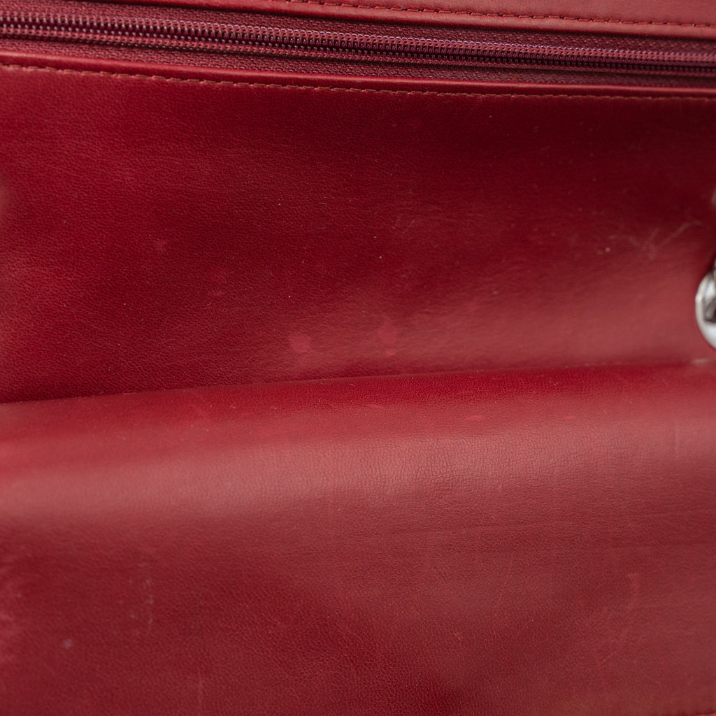 CHANEL MEDIUM CLASSIC DOUBLE FLAP BAG PATENT RED SHW