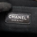 Chanel medium boy bag calfskin ivory ruthenium silver hardware