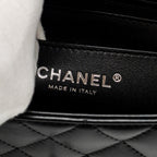 CHANEL TOP HANDLE MINI RECTANGULAR FLAP BAG LAMBSKIN SO BLACK