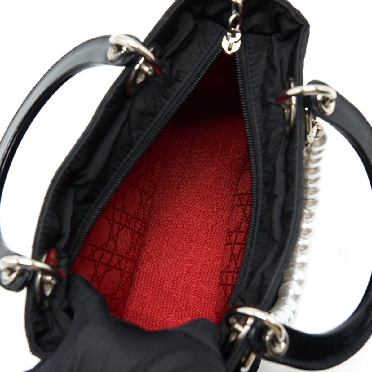 DIOR VINTAGE MEDIUM LADY DIOR NYLON/FABRIC BLACK SHW