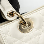 DIOR MEDIUM LADY DIOR BAG LAMBSKIN WHITE LGHW