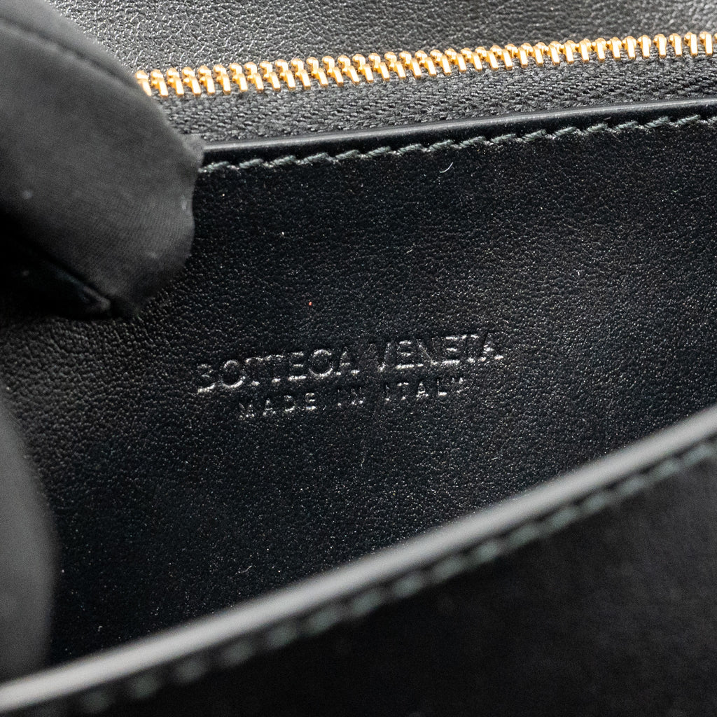 Bottega Veneta Cassette Wallet on Strap Intrecciato Leather Black GHW
