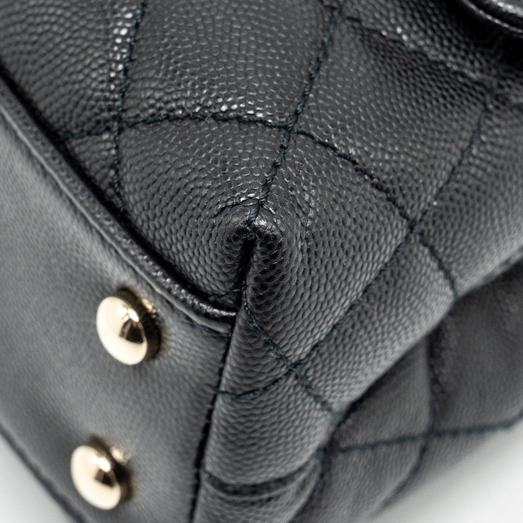 CHANEL SMALL COCO HANDLE CAVIAR BLACK LGHW (MICROCHIP)