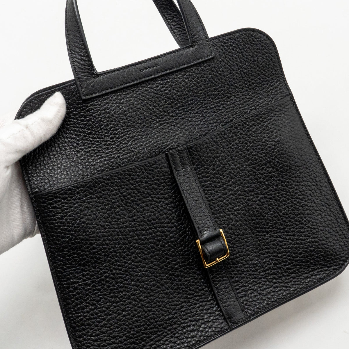 Hermes Halzan 25 Clemence Black GHW