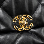 CHANEL SMALL 19 BAG GOATSKIN BLACK MULTICOLOUR HARDWARE