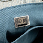 CHANEL DEAUVILLE SHOPPING TOTE BAG DENIM BLUE SHW (MICROCHIP)