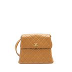 CHANEL VINTAGE KELLY SHOULDER BAG DARK BEIGE GHW