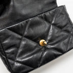 CHANEL SMALL 19 BAG GOATSKIN BLACK MULTICOLOUR HARDWARE