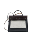Hermes Herbag 31 Berline Canvas Noir/Ecru-Noir/Ebene GHW